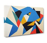Retro Suprematism Art Vol.1 Abstract Canvas Wall Art Print Ready to Hang, Framed Picture for Living Room Bedroom Home Office Décor, 30x20 Inch (76x50 cm)