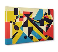 Retro Suprematism Art Vol.2 Abstract Canvas Wall Art Print Ready to Hang, Framed Picture for Living Room Bedroom Home Office Décor, 30x20 Inch (76x50 cm)