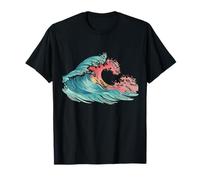 Retro Surf Wave Paradise with Ocean Vibes Artwork T-Shirt