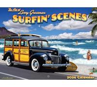Retro Surfing Calendar 2026 Monthly By Larry Grossman