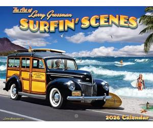 Retro Surfing Calendar 2026 Monthly By Larry Grossman
