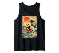 Retro Surfing Capybara On Great Wave Japanese Style Summer Tank Top