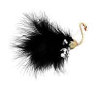Retro Swan Alloy Brooch Pin for Women, Elegant Black | Lightweight Clip-on Style, Dress and Bouquet Accent, Stylish Anniversary Accessory for Bridesmaids
