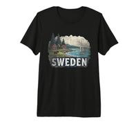 Retro Sweden Landscape Vintage Souvenir Premium T-Shirt