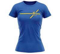 Retro Sweden Womens T Shirt Swedish Stripes Football Supporters Tee for Women Her Mum Sister Daughter Fan Gift, S, Royal
