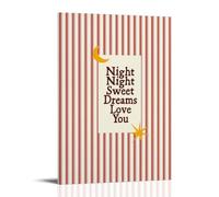 Retro Sweet Dreams Bedtime Text Poster Canvas Print Art Funky Boho Art Print Wall Decor for Bedroom Living Room College Dorm Artworks Canvas Room Aesthetic Wall Art Prints Home Modern Decor Style 12x