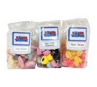 Retro Sweets Gift Set - Liquorice Allsorts, Pear Drops & Jelly Babies - 3 Pack British Classic Sweet Selection 560g - Nostalgic Old Fashioned Treat Box