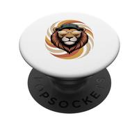 Retro Swirl Lion Sunglasses Lions PopSockets Adhesive PopGrip
