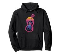 Retro Synthwave Cello Cellist Pullover Hoodie
