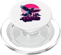 Retro Synthwave Kaiju Monster Crow City Crows PopSockets PopGrip for MagSafe