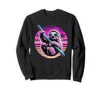 Retro Synthwave Lazy Sloth Sunglasses Bear Sloths Sweatshirt