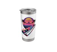 Retro Synthwave Pianist Keyboard Piano Pianists Stainless Steel Insulated Tumbler