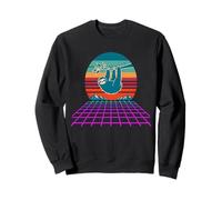 Retro Synthwave Sloth Sunset 80s Sweatshirt