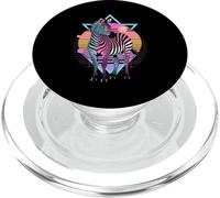 Retro Synthwave Zebra Zebras PopSockets PopGrip for MagSafe