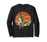 Retro T-Rex Dinosaur Funny Cute Dino Wearing Sunglasses Long Sleeve T-Shirt