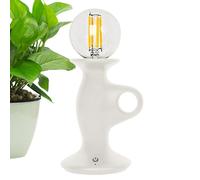 Retro Table Lamp - 3.31x7.87 Inches Vintage Bedside Night Light for Ambient Lighting, Compact with Space Saving, Rechargeable Home Decor for Birthday, Dorm, Apartment, Bedroom, Living Room, Offices