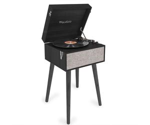 Retro Table Record Player with Stand, Bluetooth Output and USB - Fremont Black