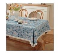 Retro tablecloth, Small tablecloth, Floral pattern, with tassels, washable for Kitchen and Dining Room(Q1,140X220)