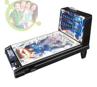 Retro Tabletop Electronic Pinball Game, Portable Arcade Pinball Machine with Lights and Digital-Counter, Miniature Desktop Ball Shooting Toy for Kids & Adults