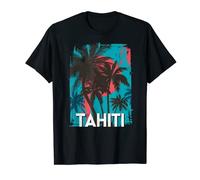Retro Tahiti Surf, Sun, Sea, and Palm Trees T-Shirt