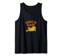 Retro Take It Easy Frog Relaxing Design Tank Top