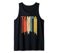 Retro Tampa Florida Cityscape Downtown Skyline Distressed Tank Top