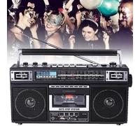 Retro Tape Radio, 3-band Cassette Record Player, Stereo Two-channel, Support SD/USB Card Playback and Bluetooth 5.0 Function for Headphones and U Disk