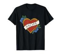 Retro Tattoo Flash mom trad Traditional Inked Gift Funny Mum T-Shirt