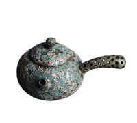 Retro Tea Sets Tea Cup,Ceramics/Glass Water Kettle,Retro Tea Sets Tea Cup Vintage Rough Pottery Bronze Glaze Textured Side Handle Teapot, Q-Q254