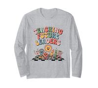 Retro Teacher First Day Teaching Future Leaders Men Women Long Sleeve T-Shirt