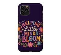 Retro Teacher Helping Little Minds Bloom Floral Quote Case for iPhone 11 Pro