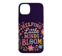 Retro Teacher Helping Little Minds Bloom Floral Quote Case for iPhone 14 Plus