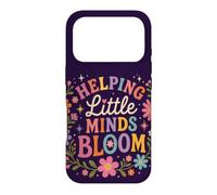 Retro Teacher Helping Little Minds Bloom Floral Quote Case for iPhone 17 Pro