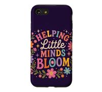 Retro Teacher Helping Little Minds Bloom Floral Quote Case for iPhone SE (2020) / 7/8