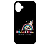Retro Teacher It's Beautiful Day For Learning Unicorn Case for iPhone 16 Plus