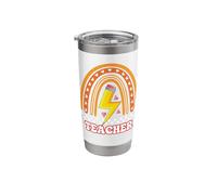 Retro Teacher Rock Cute Boho Rainbow Groovy Teachers Gift Stainless Steel Insulated Tumbler