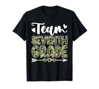 Retro Team Seventh Grade Camo First Day Of School Girls Boys T-Shirt