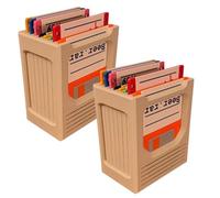 Retro-Tech Coaster Holder, Vintage Floppy Disk Design with Floppy Silicone Disk Coasters, Funny Writing Coaster Holder with a 90s Nostalgia Vibe, Gifts for Tech Fans (2pcs)