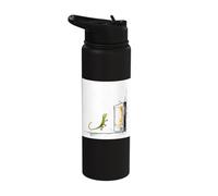 Retro Tech TV Static Noise Gecko Art Stainless Steel Insulated Water Bottle