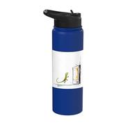 Retro Tech TV Static Noise Gecko Art Stainless Steel Insulated Water Bottle