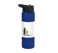 Retro Tech TV Static Noise Gecko Lizard Art Stainless Steel Insulated Water Bottle