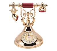 Retro Telephone Alarm Clock, Vintage Telephone Alarm Clock, Unique Elegant Vintage Telephone Alarm Clock, Battery Powered Desktop Ornament Word Clock for Home Cafe Office(YF020-2)