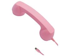Retro Telephone Handset Headset with Cable Microphone for Smartphones Type C Connection for Clear Sound Comfortable Handling as Phone Accessory (B, 23 x 6 cm)