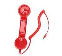 Retro Telephone Handset, Radiation-proof Clear Sound Handheld Mobile Phone Receiver Wired 3.5mm Headphone Jack for Smartphones (Red)