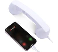 Retro Telephone Handset, Type-C Hands-Free Adapter with Microphone for Video Calls, Plug and Play Cell to Landline Receiver for Home Office Desk