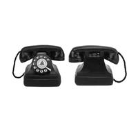 Retro Telephone Model Resin Vintage Landline Phone Statue, Nostalgic Dial Design Decor with Classic Corded Aesthetic, for Home Office Living Room Desk Display or Gift