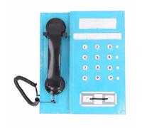 Retro Telephone Model, Vintage Telephone Model Simulation, Old Fashioned Desk Phone Replica Decor with Metal Construction, for Home Office Living Room Decor, Photography Props and (Blue)