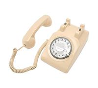 Retro Telephone,Retro Rotating Phone Old Fashioned Vintage Landline Phone with Mechanical Ringer Speaker for Household Office Hotel Beige (Beige)