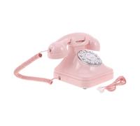 Retro Telephone Wired Landline Phone with Dial Buttons for Home | Smooth Tactile Feedback, Pink Plastic Vintage Style, High Fidelity Sound, Simple Setup, Office Decor House Phones