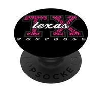 Retro Texas Softball Pink Leopard Collegiate State Art PopSockets Adhesive PopGrip